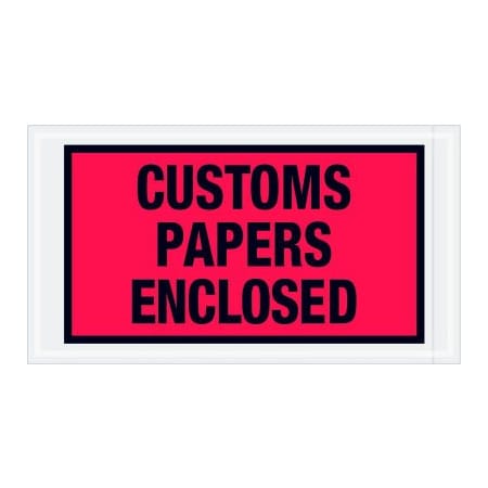 Box Packaging Full Face Envelopes, "Custom Papers Enclosed" Print, 10"L x 5-1/2"W, Red, 1000/Pack PL447